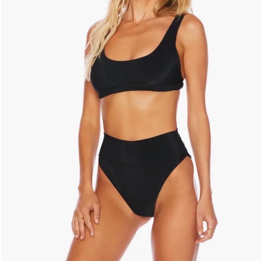 Beach Riot Solid High-Waisted Highway Black Bikini Bottoms